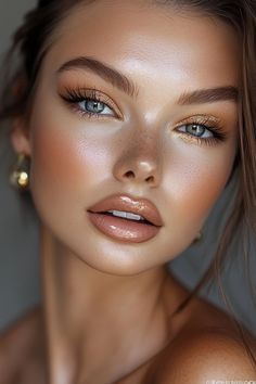 21 Must-Try Fall Makeup Looks That Are Sizzling Fresh Glam Makeup, Make Up Glam Look, Blushes Aesthetic, Autumn Eyeshadow Looks, Thanksgiving Makeup Look, Seasonal Makeup, Thanksgiving Makeup, Fall Eyeshadow, Fall Eye Makeup