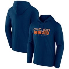 chicago bears nike sideline property performance hoodie - royal blue / orange, large