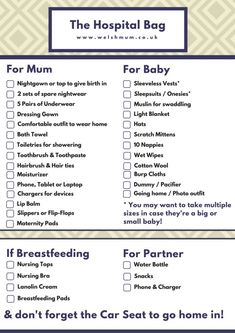 the hospital bag checklist for mom and baby