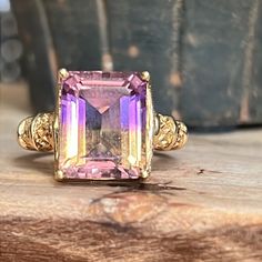 Beautiful 14 Karat Golden Ametrine Ring I Have A Matching Pendant Weighs 6.2g Pink Amethyst Ring For Formal Occasions, Ametrine Ring, Ring Color, Purple Gold, Womens Jewelry Rings, Vintage Jewelry, Women Jewelry, Ring, Pendant