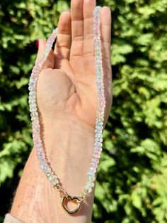 Rainbow Moonstone Necklace, Knotted Necklace, Christmas Gift For Mom, June Birthstone, Moonstone Necklace, Moonstone Jewelry, Knot Necklace, Christmas Gifts For Mom, June Birth Stone