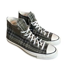 A Classic Canvas Hi Top Chuck Taylor Sneaker Is Updated With Plaid Patterns That Are The Perfect Finishing Touch For Your Look. Lace-Up Ortholite Footbed Textile Upper/Manmade Sole Imported Item # 7573408 Casual Converse Sneakers For Fall, Camo Converse, Converse All Star Mens, Converse Chuck Taylor Ii, Converse Chuck Taylor 70, Converse Comme Des Garcons, White Chuck Taylors, Chuck Taylor 70, Converse Classic