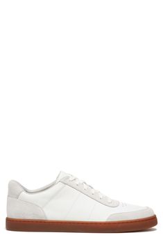 Rich suede trim elevates a vintage-inspired sneaker in a sporty low-top silhouette. Lace-up style Leather upper and lining/rubber sole Imported Nordstrom Store, Up Styles, Low Top, Nordstrom Rack, Rubber Sole, Vintage Inspired, Leather Upper, Nordstrom, Lace Up