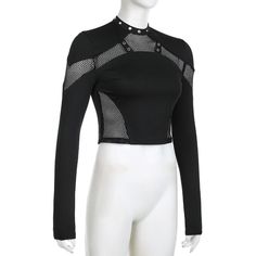 Please refer to our sizing chart for a guideline when choosing a size. 5 business days order processing time. 90% polyester 10% spandex. Fitted Black Tops With Splicing, Black Fitted Tops With Splicing, Fitted Black Top With Splicing, Black Mesh Sleeves Crop Top For Spring, Stretch Crop Top With Mesh Sleeves For Fall, Fall Stretch Crop Top With Mesh Sleeves, Fall Crop Top With Stretch Mesh Sleeves, Stretch Long Sleeve Tops With Splicing, Fitted Crop Top With Mesh Sleeves For Spring