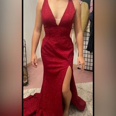 I Bought This Jovani Dress In Red And Blue. Selling Both Now. This Is A Size 6 And I Took It In Two Darts In The Back To Keep It Tight. You Can Easily Cut These Out. You Can See The Darts By The Picture That Has The Tag. I Also Had A Small Modest Panel Seen In The Front Between The Breasts. You Can Remove If You Don’t Want. There Are Only About 8 Stitches In The Liner. Really Awesome Dress For The Price. Jovani Dress, Dress Sparkle, Jovani Dresses, Pageant Dress, Nice Dresses, Red And Blue, Prom Dresses, Prom, Sparkle