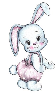 a watercolor drawing of a bunny holding a heart