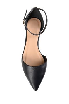 Create your chic style in pointed toe flats by Journee Collection. Premium faux leather uppers highlight pointed toes and raised back heels with a dainty ankle strap. Padded insoles create a comfortable fit to complete the design.Sizing: This style fits true to size. M=standard width. . Pointed toe. Adjustable ankle strap. Printed (FLORAL). Imported  This item cannot be shipped to Canada. Synthetic upper, manmade sole Sleek Office Closed Toe Flats, Office Flats With Pointed Toe And Medium Width, Office Pointed Toe Flats Medium Width, Office Flats With Medium Width And Pointed Toe, Sleek Low Heel Flats For Office, Sleek Low Heel Office Flats, Medium Width Pointed Toe Flats For Office, Chic Ankle Strap Ballet Flats For Formal Occasions, Chic Pointed Spring Court Shoes