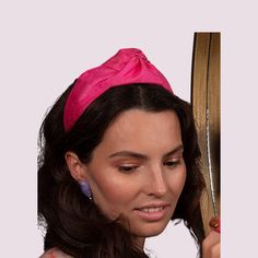 This gorgeous bright pink knotted headband is handmade from hand-loomed silk and cotton (kootnu fabric).  Kootnu has a silky feel and it has a semi-shinny look. A soft knot of twisted fabric on the side makes it an effortlessly chic headband.   Style it with a casual outfit or a fancy dress and uplift your look to the next level. Our clients say they feel luxurious when they wear it. GIFT RECOMMENDATION  This unique top knot hard headband makes a great gift for your mother, daughter, sister, par Summer Knotted Headband Headwrap, Adjustable Knotted Headband, Pink Headwrap For Party, Pink Headband Gift For Spring, Pink Adjustable Hair Accessories For Summer, Handmade Pink Hair Accessories For Summer, Pink Summer Headwrap Headband, Adjustable Pink Headwrap For Spring, Adjustable Pink Turban