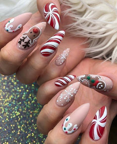 Cute Christmas Nails, Christmas Gel Nails, Seasonal Nails, Winter Nail Art, Live Today, Festival Nails, Xmas Nails