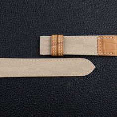 Beige Canvas mix Alligator Watch Strap 100% handmade custom straps by Vietnamese craftsmen  Structure of a set of Canvas mix Alligator watch band: Sailcloth mix Alligator Leather main face, water-resistant and soft Zermatt specialized lining, absolute anti-irritant, Velodon specialized reinforced material (SH-220 reinforcement).  The HANDDN strap will come FREE with a tang buckle / Quick release spring bar. Please leave a note if you want to use your own buckle/clasp.   	Color: Beige   	Style: C Custom Strap, Sailing Outfit, Beige Style, Quick Release, Watch Strap, Watch Band, Alligator, Watch Bands, Water Resistant