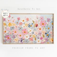 a painting with flowers painted on it