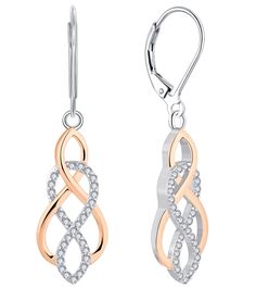 PRICES MAY VARY. ❤️ YL Design - Celtic knot jewelry-It is complete loops, without beginning and ending, It symbolizes life and eternity ❤️ Material - 925 sterling silver with 18k rose gold plated, excellent electroplate technique, nickel free, lead free and hypoallergenic ❤️ Size & Stone - Solitaire dangle earrings high: 1.50"(38mm), set with 58 pieces 1mm round-brilliant-cut 5A cubic zirconia 🎁 Perfect Gift - Come with gift box; great gift for Christmas, Valentine's Day, Mother's Day, birthday Silver Infinity Earrings For Formal Occasions, Silver Infinity Earrings For Formal Events, Elegant Hypoallergenic Infinity Earrings, Hypoallergenic Infinity Earrings, Hypoallergenic Infinity Sterling Silver Earrings, Silver Hypoallergenic Infinity Earrings, Celtic Knot Jewelry, Celtic Knot Earrings, Drop Jewelry