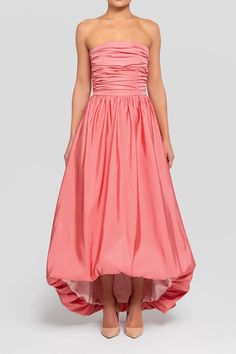 Delilah Silk Faille High Low Gown – ALEXIA MARÍA High Low Gown, Strapless Neckline, Convertible Dress, Bubble Skirt, Column Gown, Stunning Gowns, The Golden Age, Mermaid Gown, Ladies Dress Design