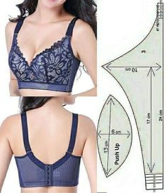 an image of a woman's bra with measurements and measurements for the bra top