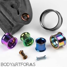 Titanium Plated Internally Threaded Eyelet Plugs And Tunnels, Ear Stretching, Tapers And Plugs, Ear Gauges Plugs, Usa Jewelry, Ear Gauges, Stretched Ears, Story Telling, Gauges Plugs