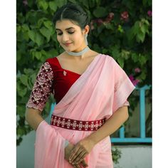 Light Gajari Pink colored saree is made from georgette fabric which is highlighted with zari striped weaving work as shown. comes along with embroidered rangoli silk blouse which you can customise as per your design/style with embroidered belt. Occasion - You can wear this saree for parties, functions and events. Note:- the actual product may differ slightly in color and design from the one illustrated in the images when compared with computer or mobile screen. Measurements: Saree : Georgette : Festival Georgette Pre-draped Saree With Border, Pink Georgette Pre-draped Saree With Embroidered Border, Pink Pre-draped Saree With Embroidered Border In Georgette, Pink Pre-draped Georgette Saree With Embroidered Border, Elegant Pink Pre-draped Saree With Embroidered Border, Designer Georgette Blouse With Embroidered Border, Art Silk Blouse With Embroidered Border For Wedding, Wedding Georgette Blouse With Embroidered Border, Traditional Pink Pre-draped Saree With Embroidered Border