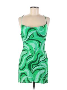 Zara Cocktail Dress Size: Medium Green Dresses - used. 100% Viscose, Mini, Square, Graphic, Short, Sleeveless | Zara Cocktail Dress: Green Graphic Dresses - Size Medium Printed Green Knee-length Mini Dress, Green Lined Sleeveless Summer Dress, Green Lined Sleeveless Dress For Summer, Green Printed Mini Dress For Party, Green Lined Summer Midi Dress, Summer Green Lined Midi Dress, Green Lined Midi Dress For Summer, Green Sleeveless Sheath Dress For Summer, Green Sheath Sleeveless Dress For Summer