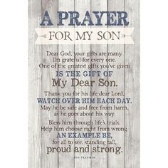 a prayer for my son on a wooden background