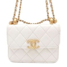 Chanel Chain Shoulder Bag Micro Mini Matelasse Lambskin White Chanel Chain, Chanel Mini, Versace Bags, Birkin 25, The Arrival, Micro Mini, Prada Crossbody Bag, Chanel Bags, Chain Shoulder Bag