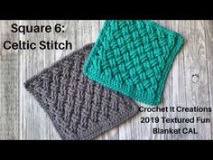 two crocheted squares sitting next to each other