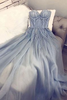 Blue Sweetheart Tulle Long Prom Dress Sweetheart Evening Dress, Light Blue Prom Dress, Formal Ball Gown, Sweetheart Prom Dress, Plus Size Prom Dresses, Vestidos Prom, Modieuze Outfits, Prom Dresses With Sleeves, Prom Dresses Long With Sleeves