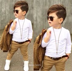 Estilo nós criamos desde pequeno! Baby Boy Haircuts, Baby Boy Hairstyles, Kids Dress Boys, Kids Hair Cuts, 짧은 머리, Hair Images