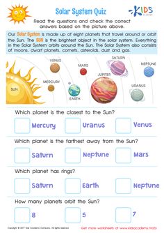 the solar system quiz is shown in this image