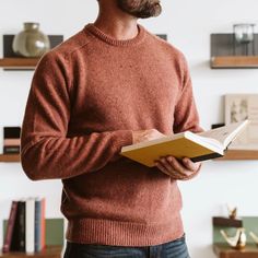 Wool Crewneck - Burnt Sunset Orange Deep Autumn Men Outfits, Orange Sweater Outfit Men, Mens Fall Sweaters, Mens Sweater Outfits, Ashley Cooper, Buffalo Jackson, Sweater Outfits Men, Mens Rugged, Men Bodies