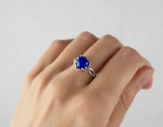 925 Sterling Silver Solitaire Ring set with Lapis Lazuli Heart Shape Stone. 💎💙LAPIS LAZULI is deep blue and can be flecked with gold (Pyrite). It's a 9th Anniversary gemstone. It's associated in zodiac to Taurus, Virgo, Libra and Sagittarius. Its celestial blue remains the symbol of honor, spirit and vision. It is a universal symbol of wisdom and truth. 🎁All the jewelry will arrive in a gift box. Free shipping includes a tracking number. Does not require any signature to be delivered: packet Handmade Blue Heart Ring For Gift, Handmade Blue Heart Ring Gift, Sapphire Lapis Lazuli Jewelry For Anniversary, Anniversary Sapphire Lapis Lazuli Jewelry, Blue Gemstone Heart Ring Gift, Blue Gemstone Heart Ring As Gift, Blue Heart Gemstone Ring Gift, Blue Heart Gemstone Ring For Gift, Royal Blue Gemstone Rings As Gift