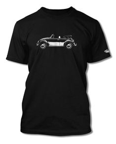 a black t - shirt with an old car drawn on it