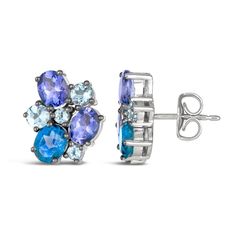 Stunning natural London Blue Topaz nestle Blueberry Tanzanite® and Sea Blue Aquamarine® gemstones in these luxurious women's earrings. 14K Vanilla Gold® Natural London Blue Topaz, Blueberry Tanzanite® and Sea Blue Aquamarine® Secure with friction backs. From the Mare Azzurro® collection Le Vian®. Discover the Legend Blue Topaz Multi-stone Earrings, Fine Jewelry Gemstone Cluster Earrings, Fine Gemstone Cluster Earrings, Fine Jewelry Cluster Gemstone Earrings, Blue Gemstone Cluster Earrings Fine Jewelry, Anniversary Blue Topaz Multi-stone Earrings, Anniversary Multi-stone Blue Topaz Earrings, Multi-stone Blue Topaz Earrings As Gift, Le Vian