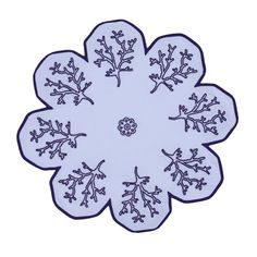 a white and blue snowflake on a white background