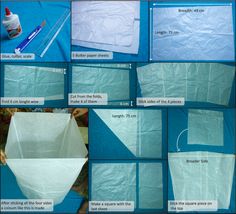 instructions on how to make an origami flower box with tissue paper and glue