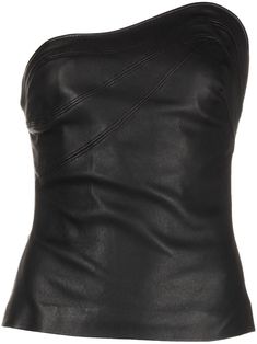 Black Leather Corset, Leather Crop Top, Bandeau Tops, Et Ochs, Leather Corset, Designer Blouses, Bandeau Top, Ulla Johnson, Curator Style