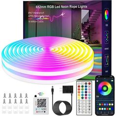 rgb led strip light with remote control for home and office use in various colors