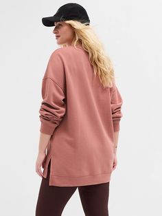 Soft, comfy fleece. Dropped shoulder, long sleeves with banded cuffs. Crewneck. Slits at banded hem. #790249 Tan Chinos, Tunic Sweatshirt, Drop Shoulder, Gap, Long Sleeves, Sweatshirts Hoodie, Crew Neck, Band, Sweatshirts