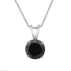 Platinum 2.00 Carat Fancy Black Diamond Solitaire Pendant Necklace HandMade Luxury Black Diamond Pendant Necklace, Luxury Black Necklace With Brilliant Cut, White Gold Necklace With Black Diamonds For Gift, Elegant Black Diamond Necklace Gift, Fine Jewelry Black Diamond Necklaces, Classic Necklaces With Round Pendant And Bail, Sterling Silver Black Diamond Pendant Necklace, Black Round Cut Jewelry For Formal Occasions, Diamond Cut Pendant Necklace For Evening