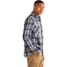 Our bestselling Frontier style men's pima cotton long-sleeve shirt featuring a spread collar, bias-cut yokes, front pockets, shirttail hem and premium snap buttons. Classic Long Sleeve Flannel Shirt With Pockets, Classic Long Sleeve Flannel Shirt With Welt Pockets, Long Sleeve Cotton Flannel Shirt, Cotton Long Sleeve Shirt, Personal Marketing, White Plaid, Relaxed Style, Pima Cotton, Sleeve Shirt