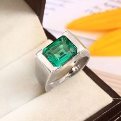 This Ring is made of Lab Emerald 5ct Gemstone, The Metal Is 925 Sterling Silver and also available in 10k,14k, 18k Solid Gold.(Yellow Gold, White Gold and Rose Gold) Emerald Man Ring,925 Sterling Silver/14k Solid Gold Engagement Ring For Mens, 9x11 Emerald cut male Wedding Ring, Ring For Father/ Husband, 10k/18k White Gold , Rose Gold and Yellow Gold ring Product Details: - Material:- 925 Sterling Silver/10k/14k/18k Solid Gold Main Stone:-Lab Emerald Stone size:- 9x11MM (Emerald Cut) Stone Weigh Emerald Mens Ring White Gold, Gold Engagement Ring For Men, Engagement Ring For Men, Male Wedding, Smaragd Ring, Green Gemstone Ring, Man Ring, Ring Man, Ring Men