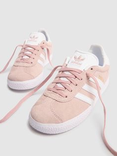 Suede upper. Front lace-up closure. Logo details. Leather details. Rubber sole Adidas Girl, Pink Girl, Lace Front, Adidas Originals, Rubber Sole, Adidas Sneakers, Light Pink, Lace Up, Adidas