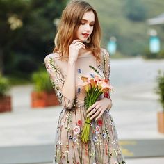 Collar
			Round Neck
		
		
			Waist Type
			Mid-Waist
		
		
			Material
			Polyester
		
		
			Pattern
			Embroidered
		
		
			Size
			M,L,XL,2XL
		
		
			Colour
			Picture
		
	



	
		
			Unit: cm
			Bust
			Length
			Waist
		
		
			M
			87
			123
			72
		
		
			L
			91
			124
			76
		
		
			XL
			95
			125
			80
		
		
			2XL
			99
			126
			84
		
	



	
		
			Unit: inch
			Bust
			Length
			Waist
		
		
			M
			34.25
			48.43
			28.35
		
		
			L
			35.83
			48.82
			29.92 Half Sleeve Embroidered Dress For Spring, Half Sleeve Embroidered Spring Dress, Spring Embroidered Half Sleeve Dresses, Beige Long Sleeve Embroidered Dress For Spring, Spring A-line Embroidered Dress With Floral Embroidery, Spring Multicolor Embroidered Dress, Spring Embroidered Dress With Multicolor Embroidery, Boho Party Dress, Embroidered Mesh Dress