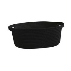 a black basket is shown on a white background