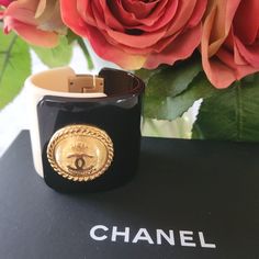 Authentic Chanel Acrylic Bracelet With Antique Gold Hardware. My Personal Favorite From Chanels Sunburst Collection. Condition Excellent Made In Italy Comes With Chanel Dust Bag And A Box. Adjustable Designer Evening Jewelry, Elegant Brown Cuff Bracelet Gift, Elegant Brown Cuff Bracelet As Gift, Luxury Brown Bangle Bracelet, Designer Black Cuff Bracelet For Formal Occasions, Luxury Jubilee Cuff Bracelet For Evening, Designer Black Cuff Bracelet For Gift, Designer Black Cuff Bracelet As Gift, Luxury Black Cuff Bracelet