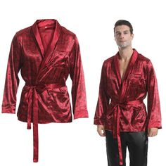 PRICES MAY VARY. [Costume robe for Unisex Adults] Halloween mogul costume red robe. perfect outfit for anyone looking to channel their inner industry mogul. The silk smoking robe jacket with belt and patterns ensure the perfect look for Halloween or parties, completing your look with ease. [Premium Silk-like Material] Crafted from high-quality silk fabric, the robe is surprisingly soft and comfortable for everyday wear. The jacket robe coats are made from 100% polyester imitation silk fabric tha Red Robe Silk, Black Silk Shirt, Robe Silk, Disco Costume, Halloween 6, Halloween Pajamas, Cape Jacket, Style Cardigan, Mens Pajamas