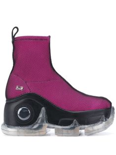 Sci Fi Boots, Shoe Art, Leather Pulls, Platform Boots, Pull Tab, Air Max Sneakers, Rubber Rain Boots, Pink Black, Calf Leather