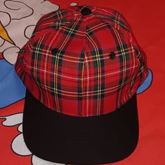 Adult Osfa New Without Tags 1990s Nostalgia Nostalgic Streetwear Street Wear Fashion Style Colorful Saved By The Bell Fresh Prince Of Bel Air Grunge Rock Adjustable Plaid Cap, Plaid Cap One Size Fits Most, Casual Red Flat Cap, 90s Style Adjustable Baseball Cap With Curved Brim, 90s Style Adjustable Curved Brim Baseball Cap, Casual Streetwear Dad Hat, Flat Cap Style, Casual Plaid Flat Cap, Retro Red Visor Baseball Cap, 90s Style Curved Brim Baseball Cap For Streetwear