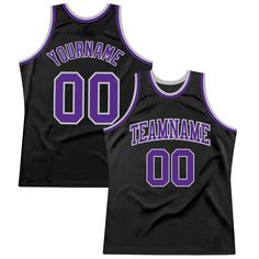 Custom Black Purple-Silver Gray Authentic Throwback Basketball Jersey Purple Basketball, Custom Basketball Jersey, Orange Texas, Blue Football, Custom Basketball, Basketball Jerseys, Purple Gray, Sleeveless Crop Top, Baseball Shirts