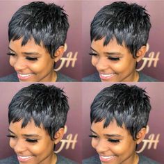 Charming Pixie Cut Short Hair Straight Human Hair Natural Wigs for Black Women | eBay Cropped Haircut For Women, Short Hair Dye Ideas, Short Hair Dye, Short Cropped Hair, Natural Color Hair, Black Hair Short Cuts, Pixie Cut Wigs, Short Shaved Hairstyles, Wigs Straight