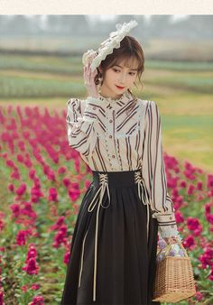 Welcome To Kukombo Official Store! Preppy Aesthetic Outfits, Eco Friendly Dress, Dark Academia Clothing, Real Princess, Outfits Retro, Long Maxi Skirt, Back To School Outfit, 2 Piece Sets, Outfit Chic