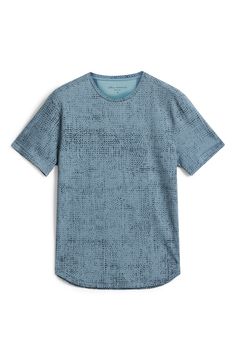 Jacquard knit with rich, multidimensional texture, this cool, cotton-blend T-shirt is finished with a slightly curved hem and pickstitching details. 28" length (size Medium) Crewneck Short sleeves 60% cotton, 40% polyester Machine wash, tumble dry or flat dry Imported Summer Casual Jacquard Knit Tops, Casual Jacquard Knit Tops For Summer, Relaxed Fit Textured Crew Neck Top, Textured Relaxed Fit Crew Neck Top, Casual Crew Neck T-shirt With Knit Fabrication, Fitted Jacquard Knit Top With Crew Neck, Summer Jacquard Knit Crew Neck Top, Textured Casual Crew Neck Tops, Textured Crew Neck Casual Tops